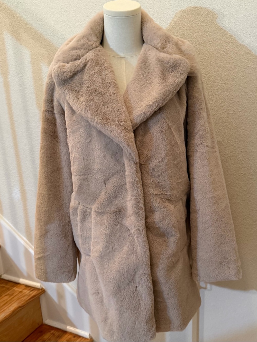 RACHEL Rachel Roy Faux Fur Teddy Coat with Notch Collar